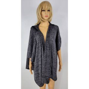 Mix No 6 Cape Womens Gray Black Heathered Over Head Neckline Hooded OS New
